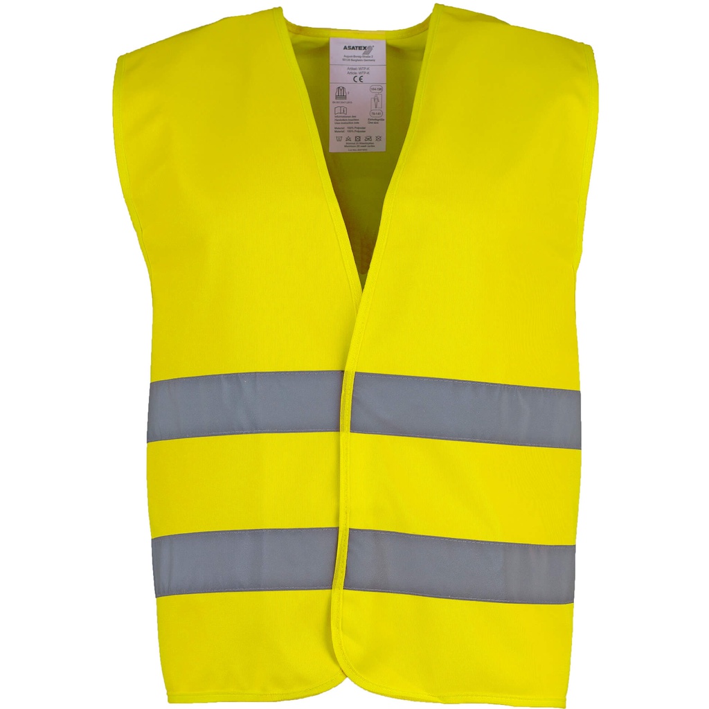 Chaleco amarillo A.V, cierre velcro, 100% poliester, EN ISO 20471 Clase 2
