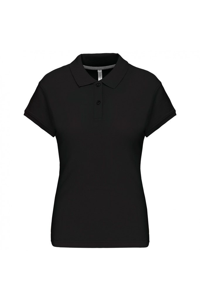 Polo manga corta, Mujer, malla punto pique, cuello y puños de canale, aberturas laterales, 100% algodon peinado pique. 