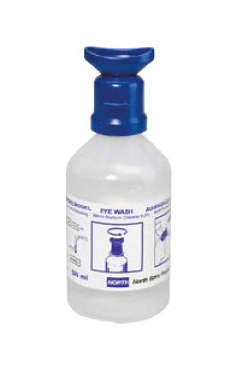 Botella lavaojos. BOTLAV Portatil. Con solucion salina al 0.9mm de 500ml de capacidad. Permite una irrigacion de agua de 3 minutos de duracion