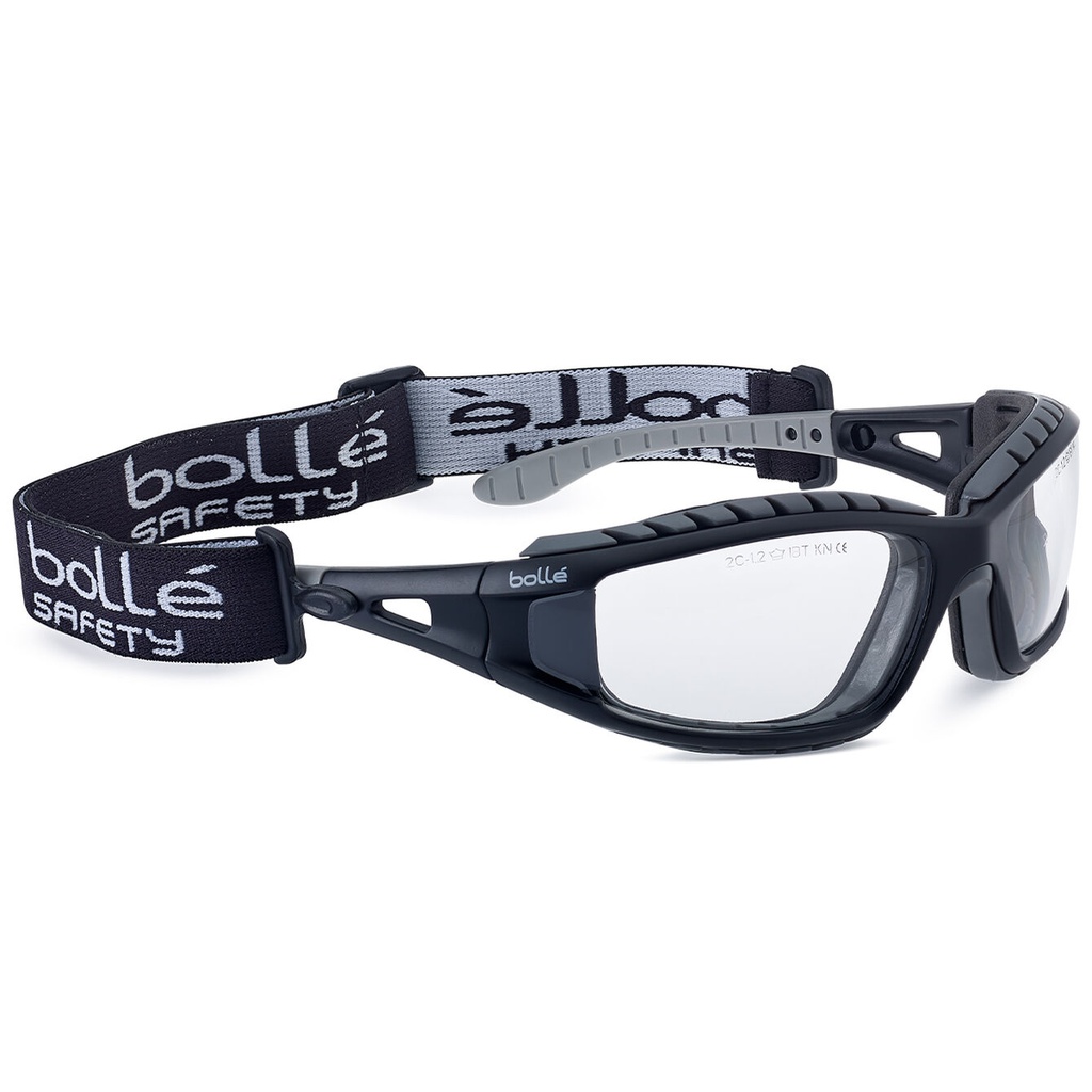 Montura nylon negro - patillas rectas con cinta elastica - PC antirrayaduras y antivaho PLATINUM - funda microfibra