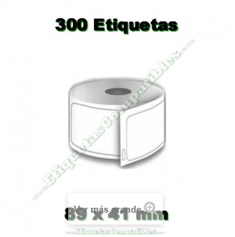 100 Rollos de 300 Etiquetas Compatibles 11356 de 89x41mm