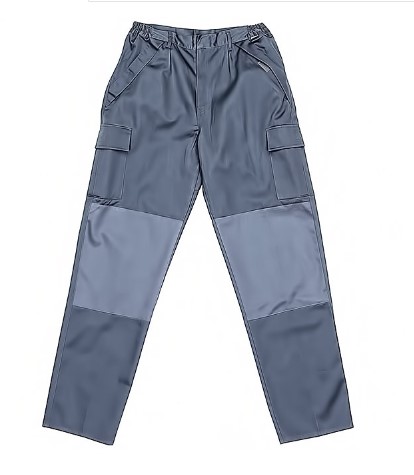 Pantalon antiestatico y retardante. 98% algodon, 2% fibra de carbono.  270 g/m² . Culera y protector entrepiernas. Gris