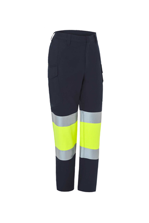 Pantalon Alta Visibilidad. Ignifugo inherente multinorma. EPI CAT III. Rodilla reforzada, Dos bandas reflectantes, 60% Modacrilico 38% Algodon 2% Antiestatico