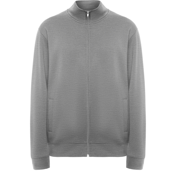 Sudadera niños, cuello alto, cremallera, punto canale 1x1 en puños y cintura. 50% algodon- 50% poliester