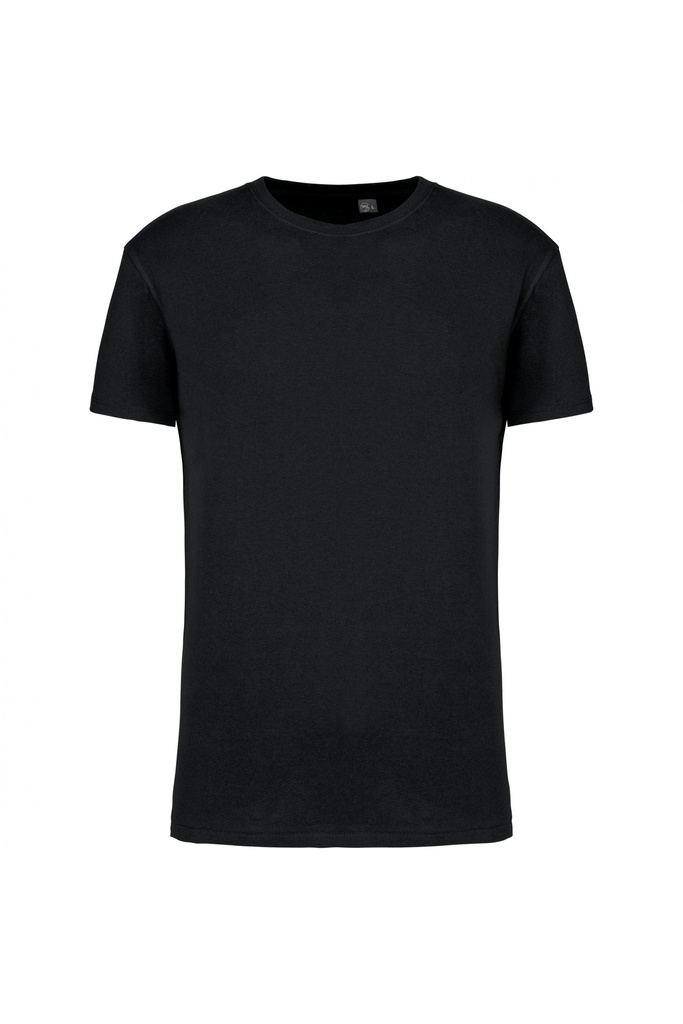Camiseta Unisex BIO190. Construccion tubular. 100% algodon organico. Cuello redondo en canale. 