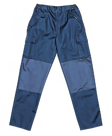 Pantalon antiestatico y retardante. 98% algodon, 2% fibra de carbono.  270 g/m² . Culera y protector entrepiernas. Marino