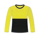 AL413BIR-50%50% Camiseta bicolor amarilla/negra, tejido P liso, manga larga, canesu y mangas en amarillo, cuello y bajos en negro. 50% algodon-50% poliester