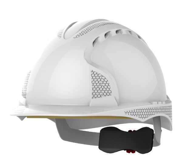 Casco EVOLite®, visera Media, ventilado, ajuste con rueda, de color blanco