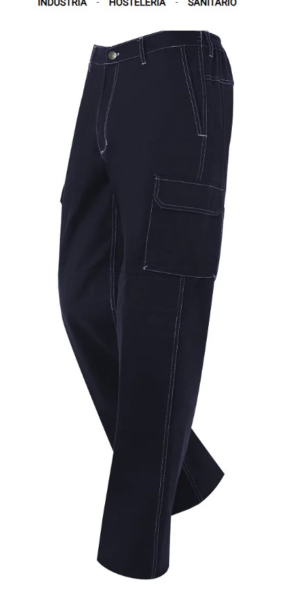 Pantalon algodon confort fit. Sin pinzas y media cintura elastica. Para soldadura. 100%algodon, Refuerzo en rodillas y culeras