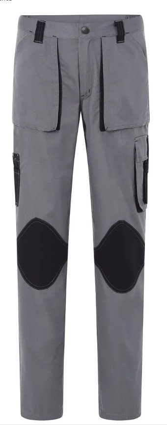 Pantalon bicolor RegularFit, elastico, varios bolsillos, rodilleras con doble tejido, 65% poliester 35% algodon