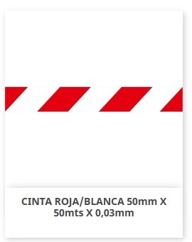 Cinta de balizamiento para acordonar, 5cm x 50m x 0.03mm,