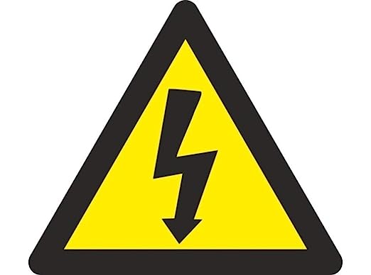 Señal triangular adhesiva de vinilo, &quot;Riesgo Electrico&quot;, 105mm lado