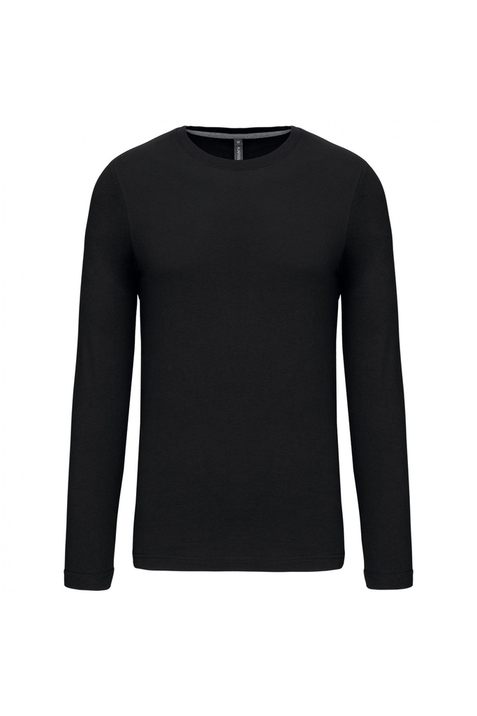 Camiseta maga larga hombre, cuello redondo, 100% algodon peinado, entallada.