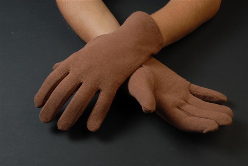 Guante afelpado 100% algodon color marron