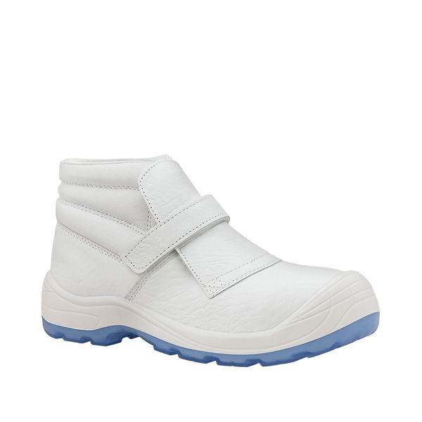 Bota puntera plastica anti-impactos 200J. Cierre ajustable. Piel flor hidrofuga. Suela Vibatech® antimicrobiana. S2