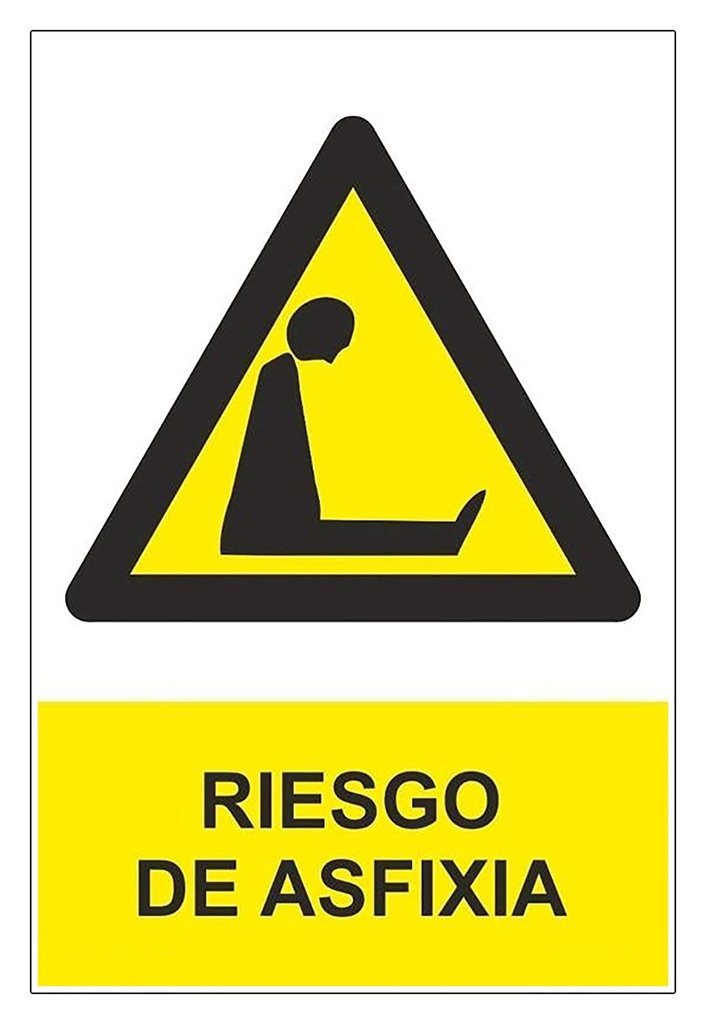 Señal PVC 0.7mm, &quot;Peligro de asfixia&quot;, 210x300mm