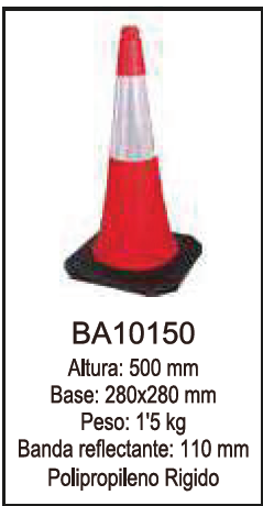 Cono reflectante PVC FLEX, 50cm
