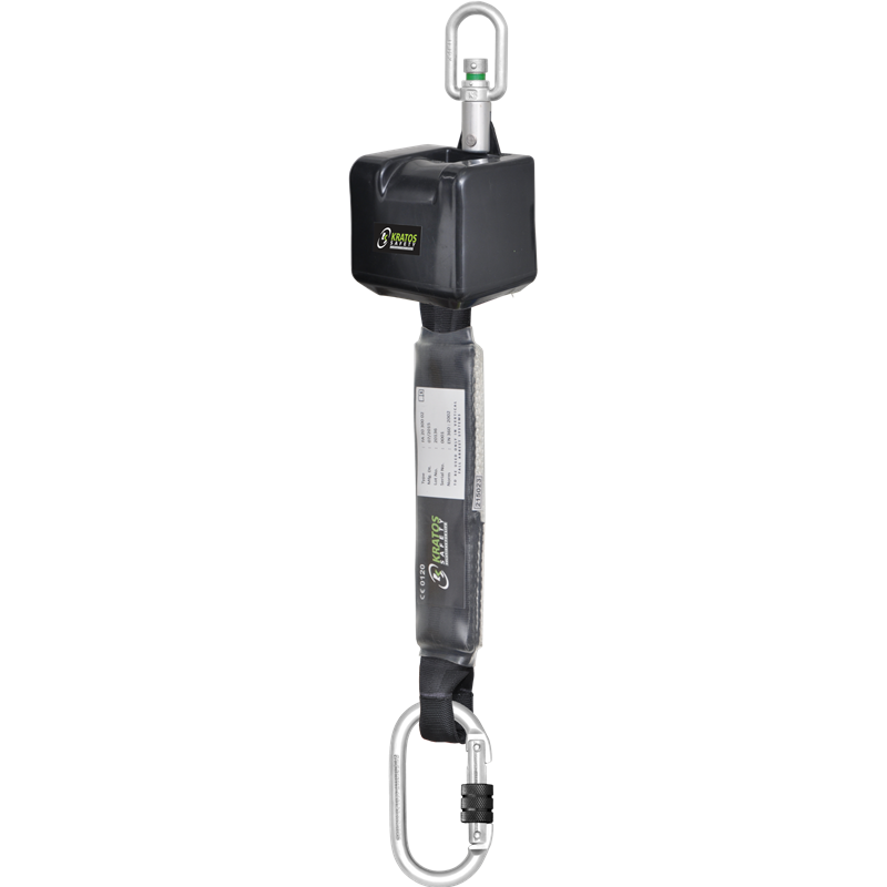 FA 20 300 02 Retractil anticaida en cinta, mosqueton de bloqueo con tornillo, 2.5m longitud