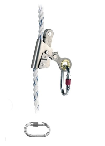 Anticaidas Deslizante de tipo corredera,  fijacion automatica, disipador de energia con testigo de caida, 1 mosqueton