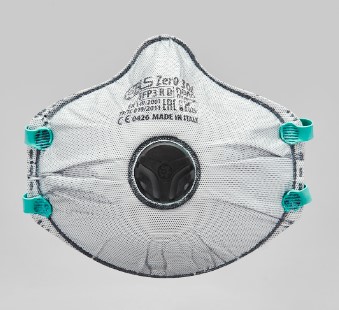ZER0 Mascarilla FFP3 R D valvula, carbon activado, mascarilla preformada, alta proteccion, baja resistencia respiratoria, lamina protectora