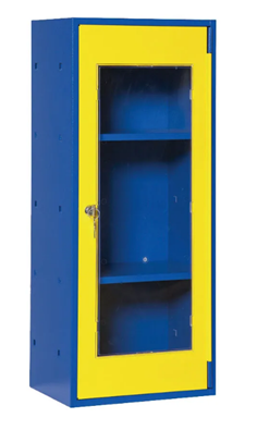 Armario para EPIs (750x350x225cm) estructura azul, puerta amarilla