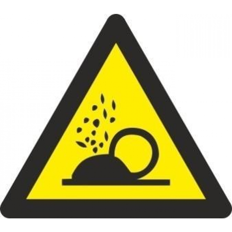 Señal triangular adhesiva de vinilo, &quot;Peligro particulas&quot;, 9x9cm