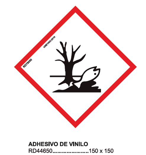 Adhesivo de vinilo, &quot;peligroso para el medio ambiente&quot;, 150x150mm