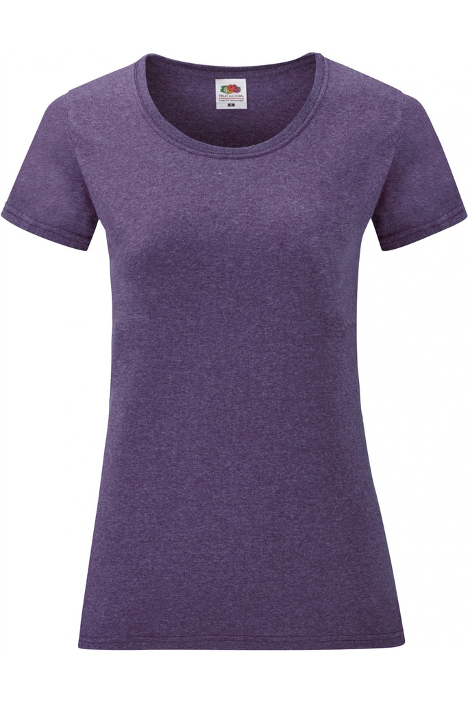 Camiseta Valueweight mujer, cuello redondo, corte entallado, 100% algodon. FRUIT OF THE LOOM.