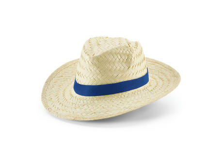 EDWARD Sombrero de paja natural, cinta cosida marcada, color natural claro, 580 mm
