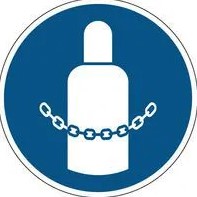 RD Adhesivo &quot;Obligatorio asegurar botellas&quot;, 90mm diametro