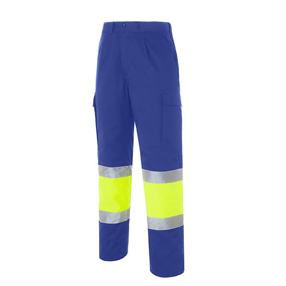 Pantalon multibolsillos, bicolor, acolchado, media cintura elastica, Doble cinta, 65% poliester-35% algodon