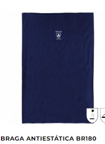 BRAGA CUELLO ATEX MARINO, Braga tejido de punto antiestatico y retardante 180 g/m ². Azul marino