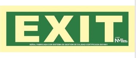 SEÑAL EXIT PVC 1MM CLASE B 105X300MM