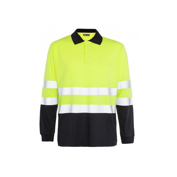 BORI 5, Polo IG - ATEX bicolor Clase II manga larga, puño elastico. 2 bandas reflectantes ignifugas termoselladas. 60% Modacrilica 38% Algodon 2% Carbono