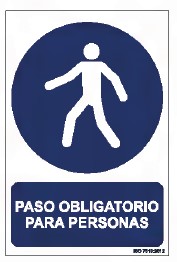 Señal  Alum. &quot;PASO OBLIGLIGATORIO PERSONAS&quot; 210X300mm