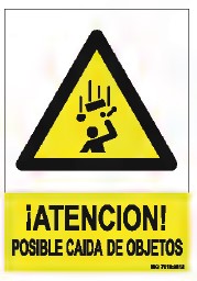 Señal, &quot;PELIGRO POSIBLE CAIDA DE OBJETOS&quot;, PVC 0,7mm 210X300mm