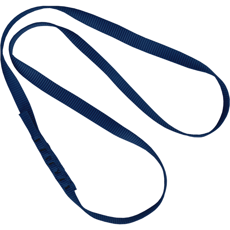 Eslinga redonda de anclaje 0,80m en color azul, Hecha de cinta de poliéster de 20 mm cosida.
