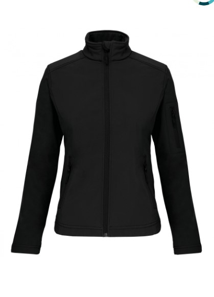 Shoftshell mujer, transpirable e impermeable. Capa interior micropolar termico. Corte entallado, 95%Poliester 5%Elastano.