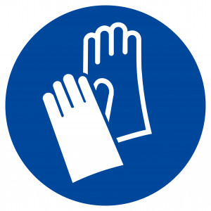 Señal &quot;Obligatorio guantes&quot;, (varias medidas).