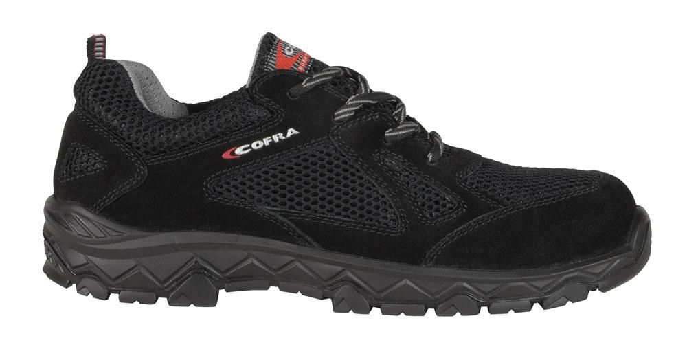 Zapato de piel de serraje y tejido muy transpirable, Forro TRAI-Tex 100% poliéster, Plantilla EVANIT, S1 P SRC.