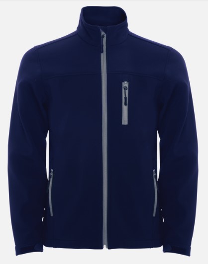 Chaqueta Softshell hombre de 2 capas, Cierre cremallera, Ajuste con velcro en puños, 3 Bolsillos. Poliester- Elastano 