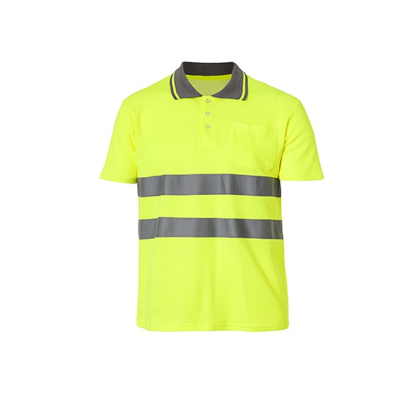 BORI 1, Polo calado monocolor, manga corta, bolsillo en pecho, transpirable en sisa,55% Algodon-45% Poliester