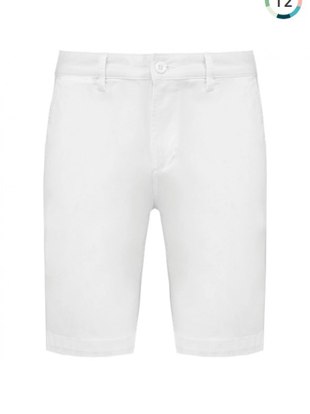 Bermuda chino hombre, Aspecto envejecido intencional, 98 % algodon de sarga / 2 % elastano
