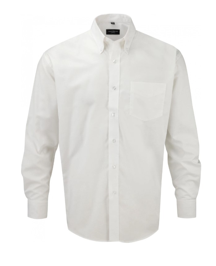 Camisa Oxford manga larga hombre, bolsillo en pecho, puños ajustables, 70%algodon Oxford-30% poliester. 