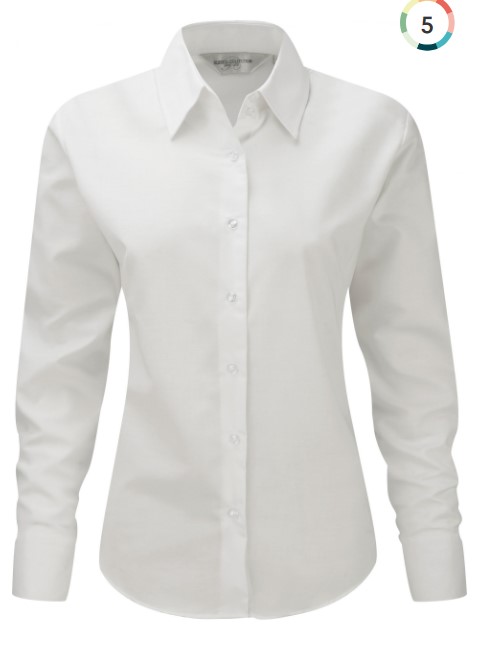 Camisa Oxford manga larga mujer, pinzas en pecho y espalda, 70% algodon Oxford-30% poliester. 