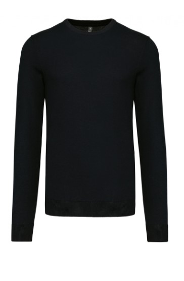 Jersey cuello redondo manga larga para hombre. Corte ajustado. 50% algodon / 50% acrilico.