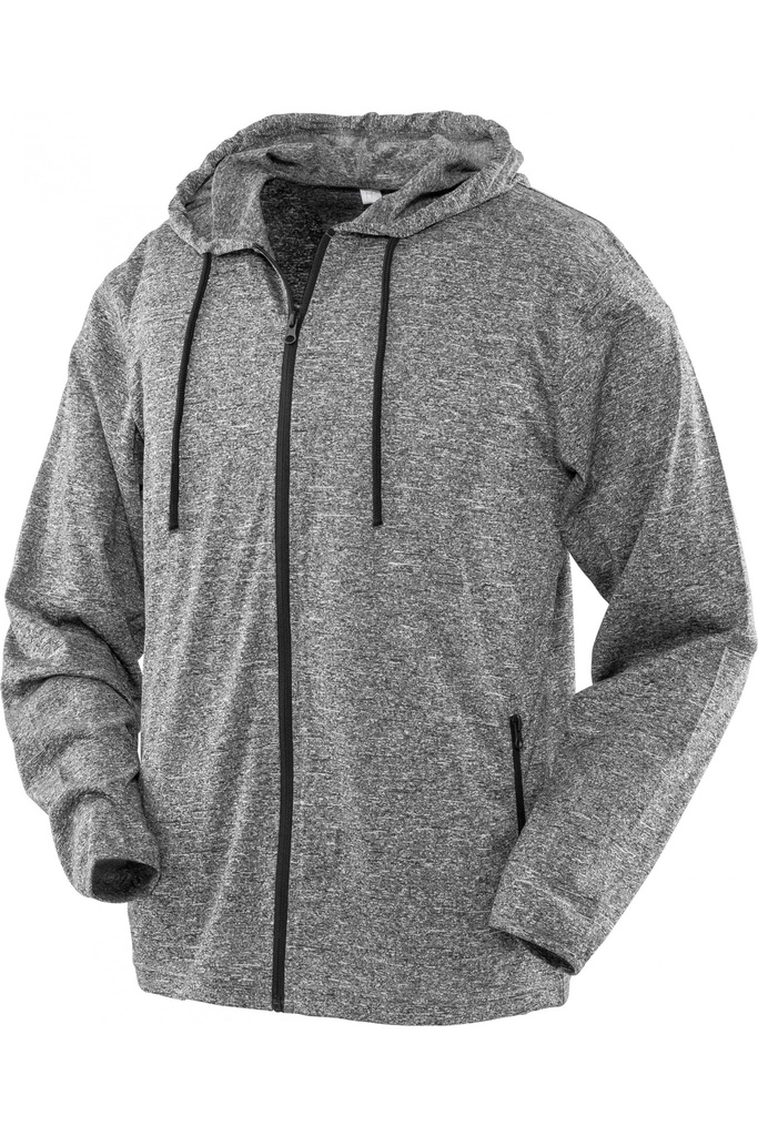 Chaqueta hombre con capucha, material stretch, 100% poliester, muy ligera. 