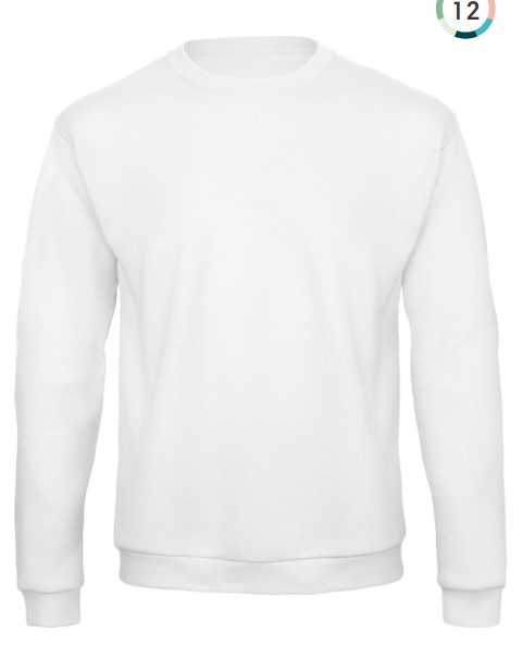 Sudadera de cuello redondo, corte tubular, 80% algodon-20% poliester