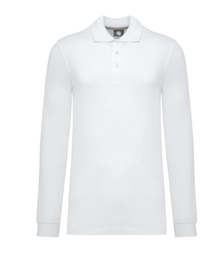 Polo antibacteriano, hombre, manga larga, acabado canale en cuello y puños, aberturas laterales, 65%poliester- 35%algodon. 