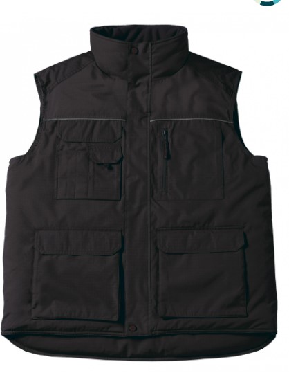 Chaleco Expert Pro acolchado con forro interior, multibolsillos, 100% poliester, cierre con cremallera.